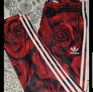 Adidas floral and camo pants